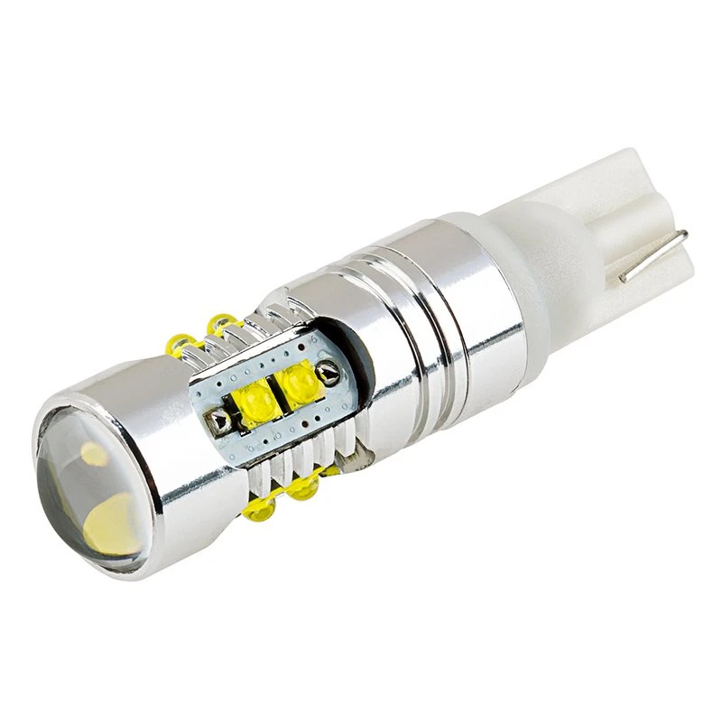 921 LED Landscape Light Bulb With Focusing Lens - 10 SMD LED Tower - Miniature Wedge Retrofit - 350 Lumens