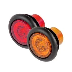 Mini LED Clearance Or Side Marker Light W/ Grommet - Dual Function - 3/4" Round - Amber
