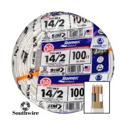 Southwire 14/2 Romex® SIMpull® Solid NM-B W/G Wire - 25ft / 50ft / 100ft