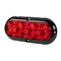 Peterson Piranha LED Trailer Tail Light With Flange - Stop, Turn, Tail - 10 LEDs - Oval - 12V/24V