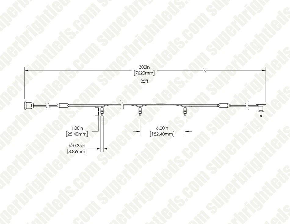 Wide Angle Multicolor LED Christmas String Lights - 25ft - 50 Mini 5mm Bulbs - Green Wire - Multi-Color: Red, Green, Blue, Yellow, Orange - Image 5