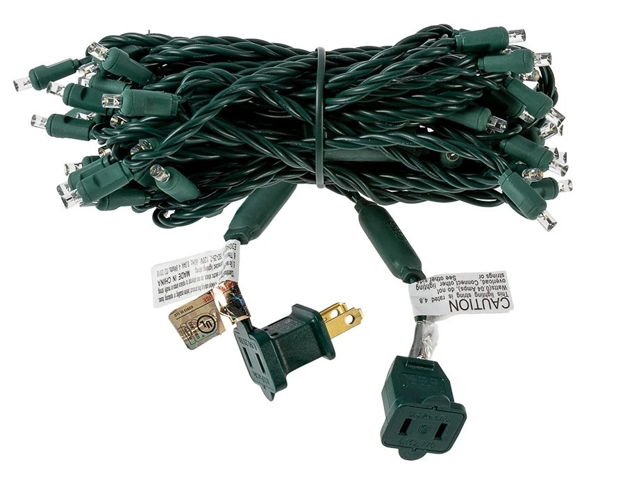 Wide Angle Multicolor LED Christmas String Lights - 25ft - 50 Mini 5mm Bulbs - Green Wire - Multi-Color: Red, Green, Blue, Yellow, Orange - Image 2