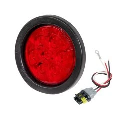 Peterson LumenX LED Trailer Tail Light With Grommet And Plug - Stop, Turn, Tail - 7 LEDs - 4" Round - Red