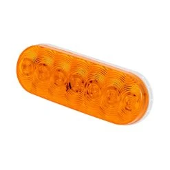 LumenX LED Trailer Front And Rear Turn Signal Light - Weatherproof - 7 LEDs - Oval - Amber