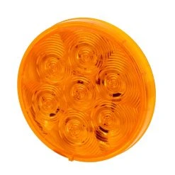 LumenX LED Trailer Front And Rear Turn Signal Light - Weatherproof - 7 LEDs - 4" Round - Amber