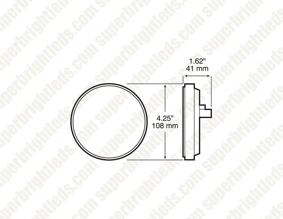 LumenX LED Backup Light For Truck Or Trailer - Weatherproof - 7 LEDs - 4" Round - Clear Lens - Image 2