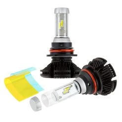9004 LED Fanless Headlight/Fog Light Conversion Kit With Adjustable Color Temperature And Compact Heat Sinks - 5,000 Lumens/Set