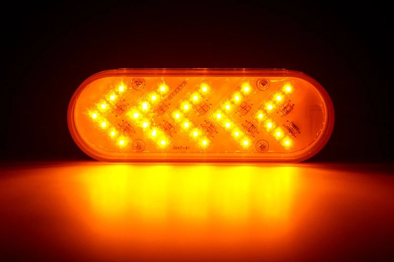 LED Trailer Turn Signal Light - Sequential Arrow - 35 LEDs - Oval - Amber - 12V / 24V - Image 7