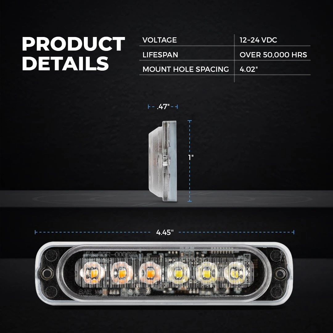 Low Profile Grille And Surface Mount LED Light Head - 18W - Red - 4-Pack - Image 2