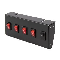 4-Position LED Rocker Switch Panel With Momentary Switch - DC Distribution Switch Panel - 12 VDC - 40 Amps - 4 Switch