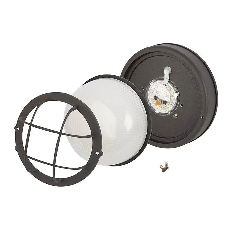 Round 8" Integrated LED Bulkhead Light - Bronze Indoor / Outdoor Wall Sconce - 780 Lumens - 3000K - Image 3