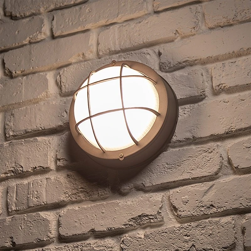 Round 8" Integrated LED Bulkhead Light - Bronze Indoor / Outdoor Wall Sconce - 780 Lumens - 3000K - Image 4