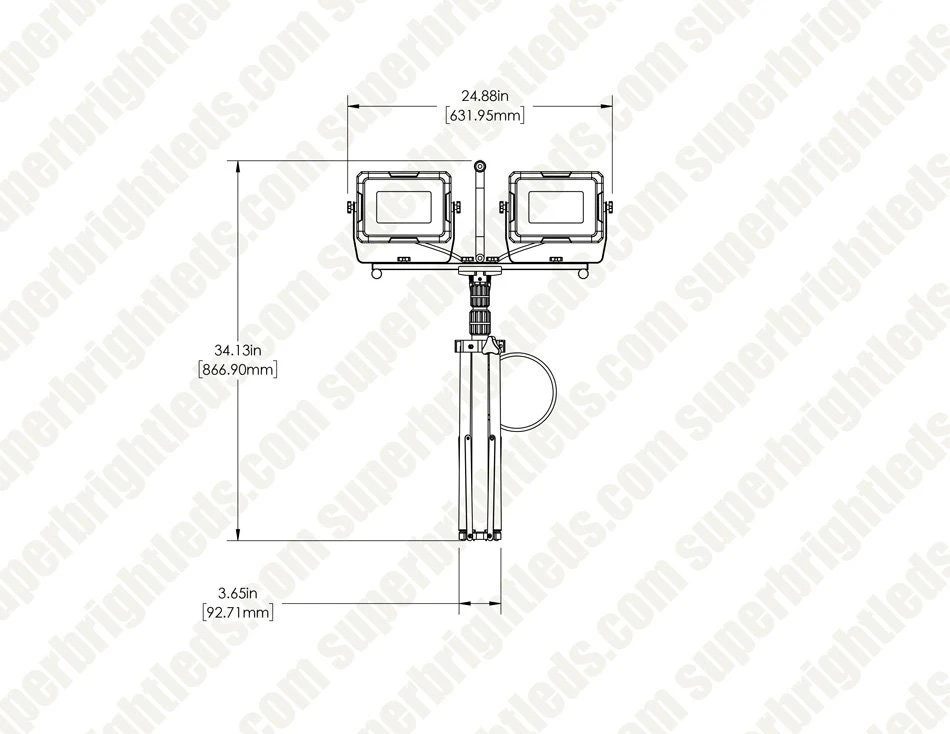 200W Dual-Head LED Work Light With Tripod - 20,000 Lumens - 6500K - Image 8