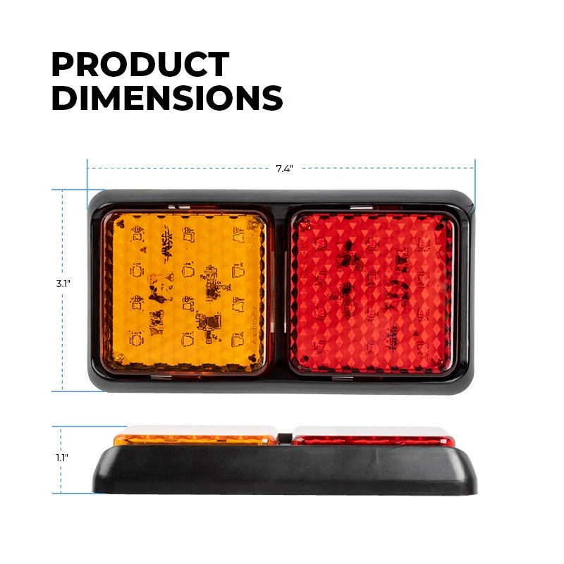 LED Truck And Trailer Rear Combination Lamps - Stop / Turn / Tail Lights - Pair - Image 3