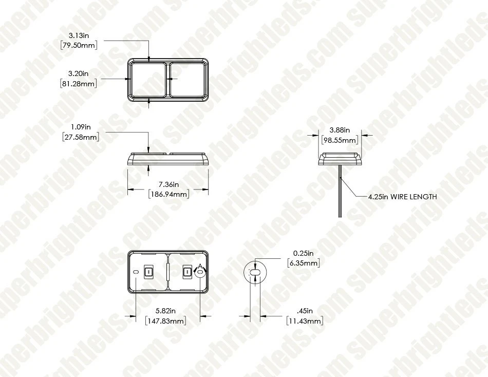 LED Truck And Trailer Rear Combination Lamps - Stop / Turn / Tail Lights - Pair - Image 6