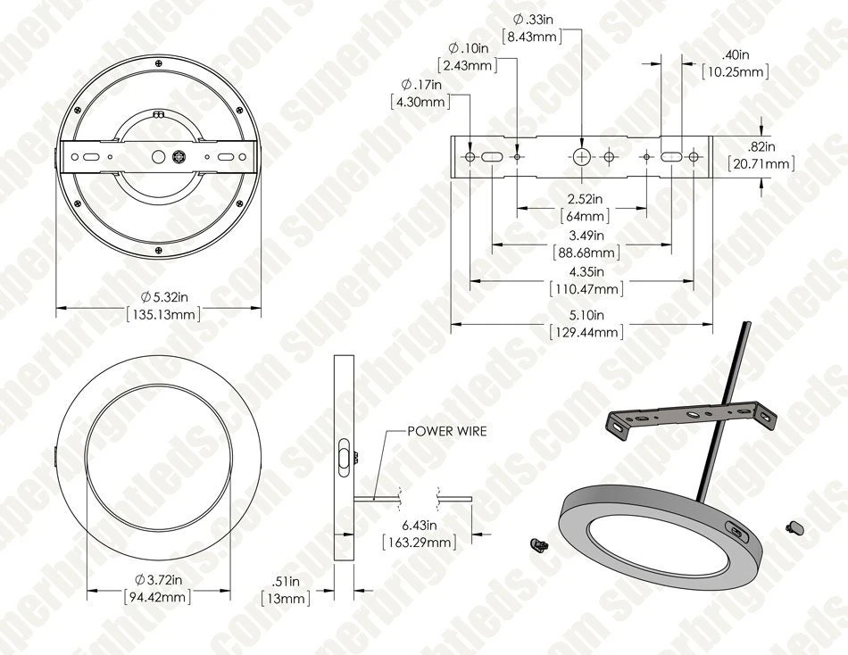 5" LED Downlight - Chrome Magnetic Trim - 6W Flush Mount Ceiling Light - 50W Incandescent Equivalent - Dimmable - 360 Lumens - 3000K / 4000K - Image 4