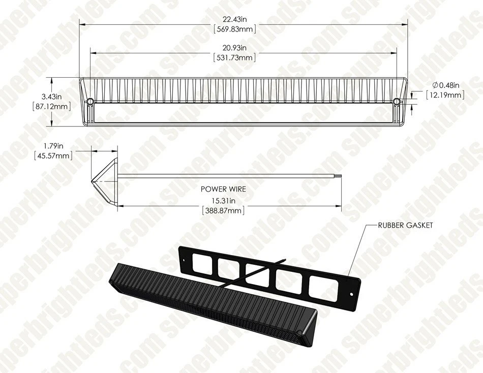22" RV LED Flood Light - Black - 4000 Lumens - 50W - 5700K - 12V - Cool White - Image 5