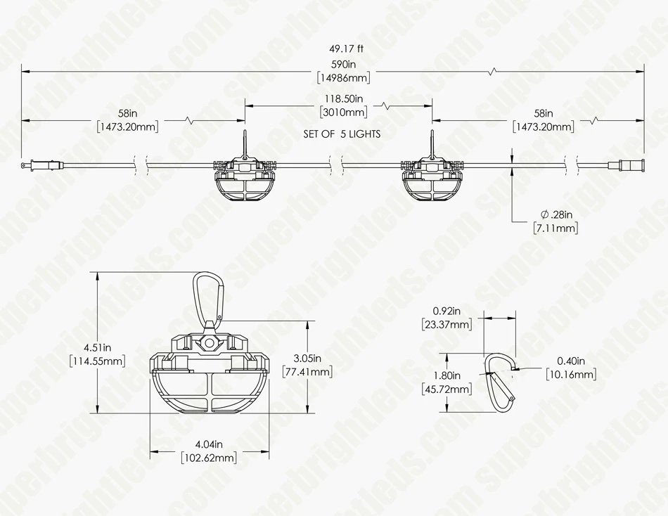65W LED Temporary Jobsite String Lights - 50' Run - Linkable - 7,150 Lumens Total - Image 6