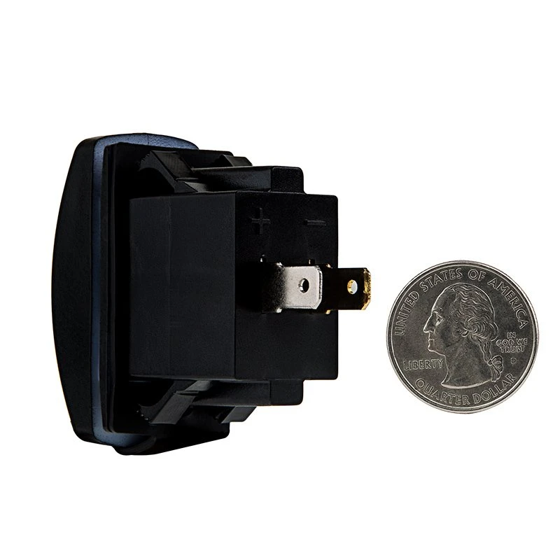 Dual USB Charger LED Rocker Switch Adapter - USB Type A - Blue - Dual USB Power Port - Image 4