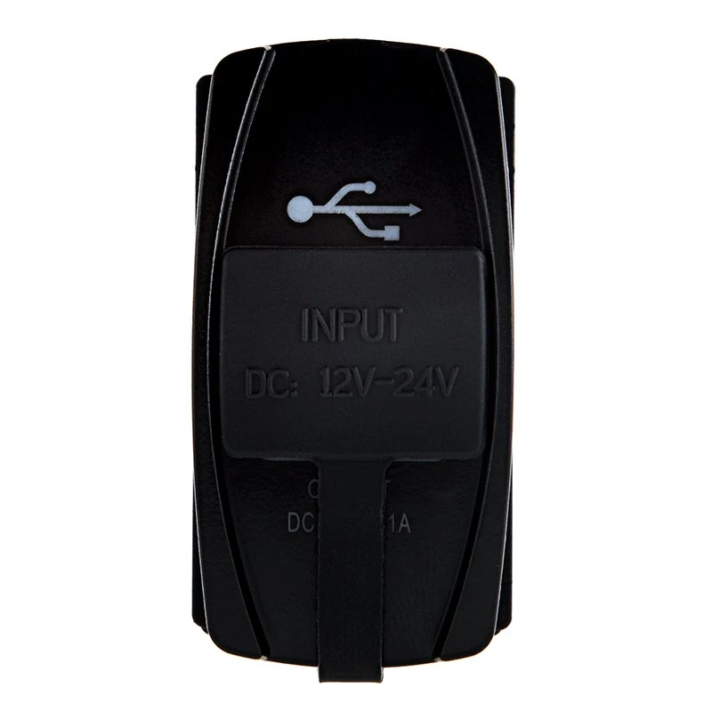 Dual USB Charger LED Rocker Switch Adapter - USB Type A - Blue - Dual USB Power Port - Image 2