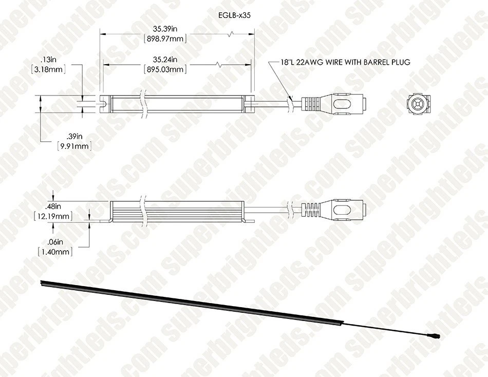 Linear LED Light Bar Fixture - 360 Lumens - Green - 44 Inch - Image 13