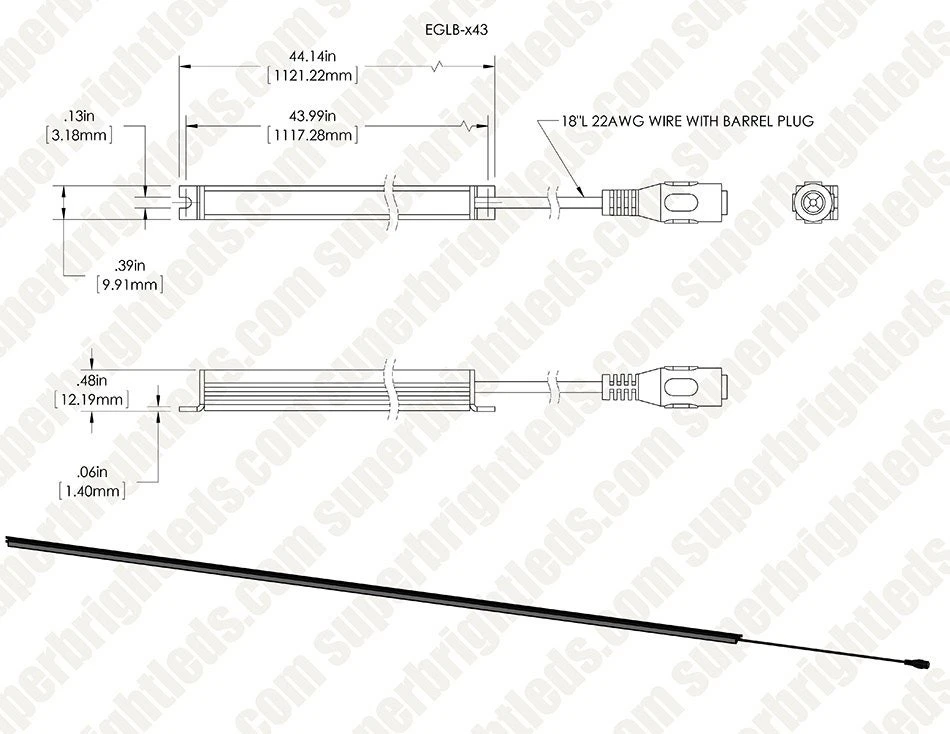 Linear LED Light Bar Fixture - 360 Lumens - Green - 44 Inch - Image 14