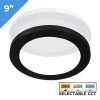 TCP 9" LED Slim Flush Mount Fixture - Matte Black Trim Ring - 18W - Selectable CCT - Dimmable - Up To 1,370 Lumens