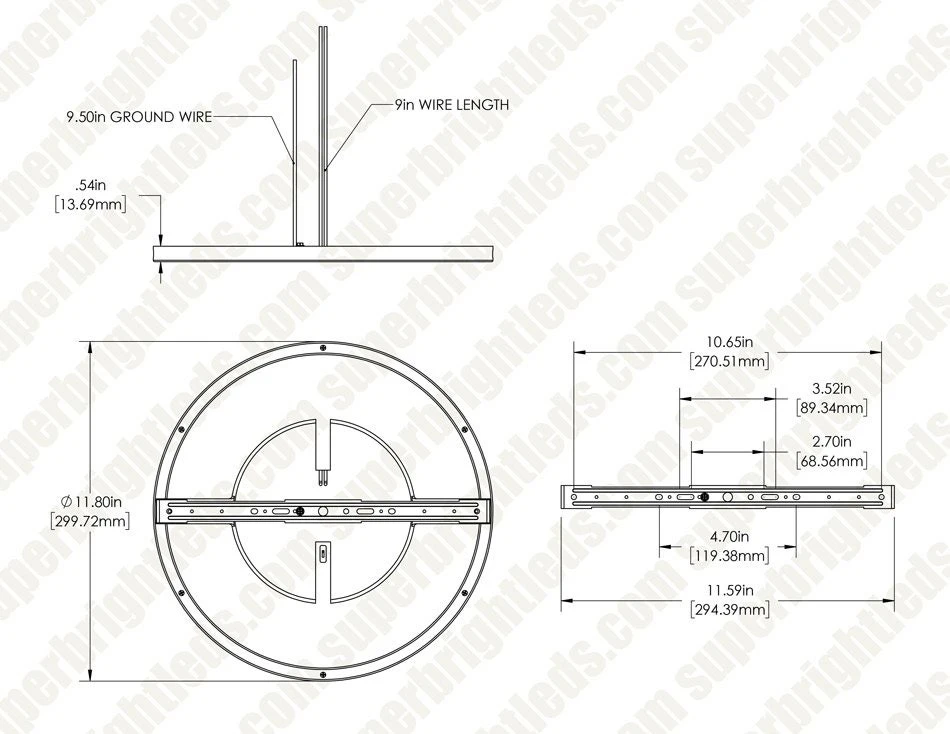 TCP 12" LED Slim Flush Mount Fixture - Matte Black Trim Ring - 24W - Selectable CCT - Dimmable - Up To 2,040 Lumens - Image 5