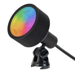 18W Color Changing RGB LED Landscape Spotlight With Remote - 525 Lumens - Matte Black
