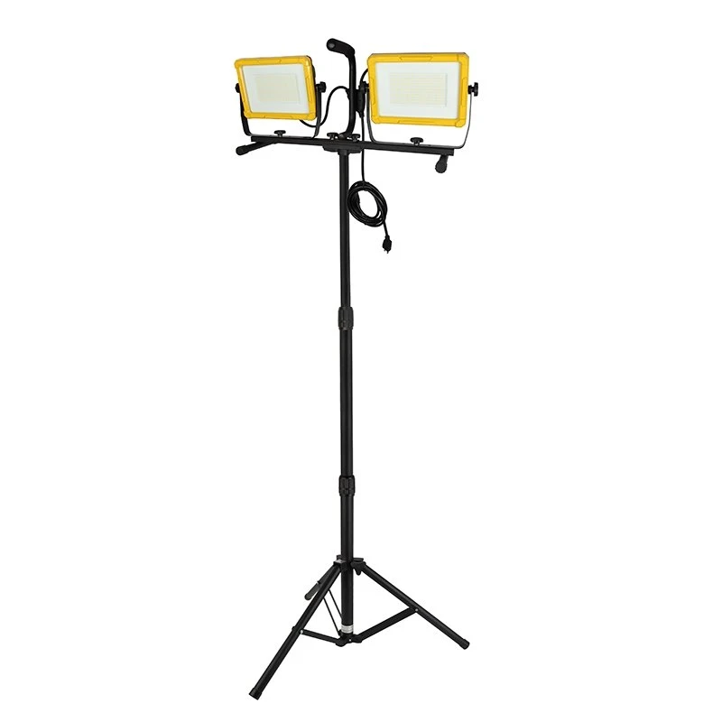 200W Dual-Head LED Work Light With Tripod - 20,000 Lumens - 6500K