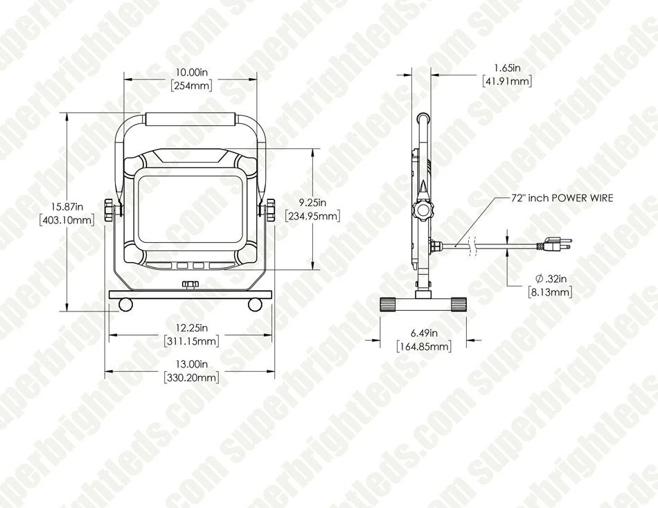 100W Portable LED Work Light - USB Port - 10,000 Lumens - 5000K - Image 7