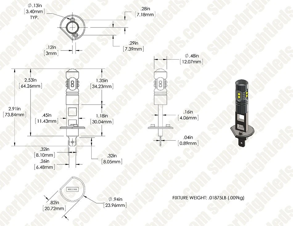 H1 LED Daytime Running Light Bulb With Focusing Lens - 350 Lumens - Cool White - Image 8