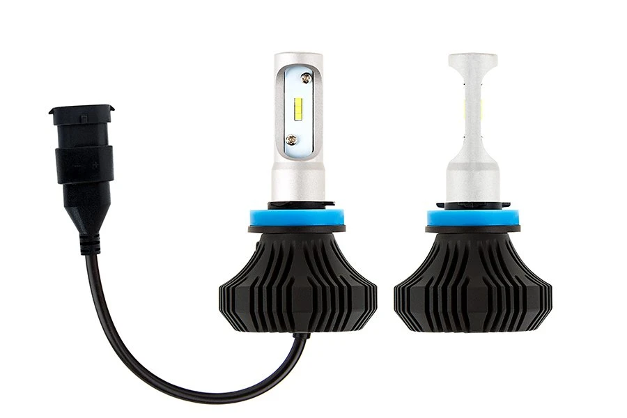 H8 LED Fanless Headlight/Fog Light Conversion Kit With Compact Heat Sink - 4,000 Lumens/Set - Cool White - Image 2