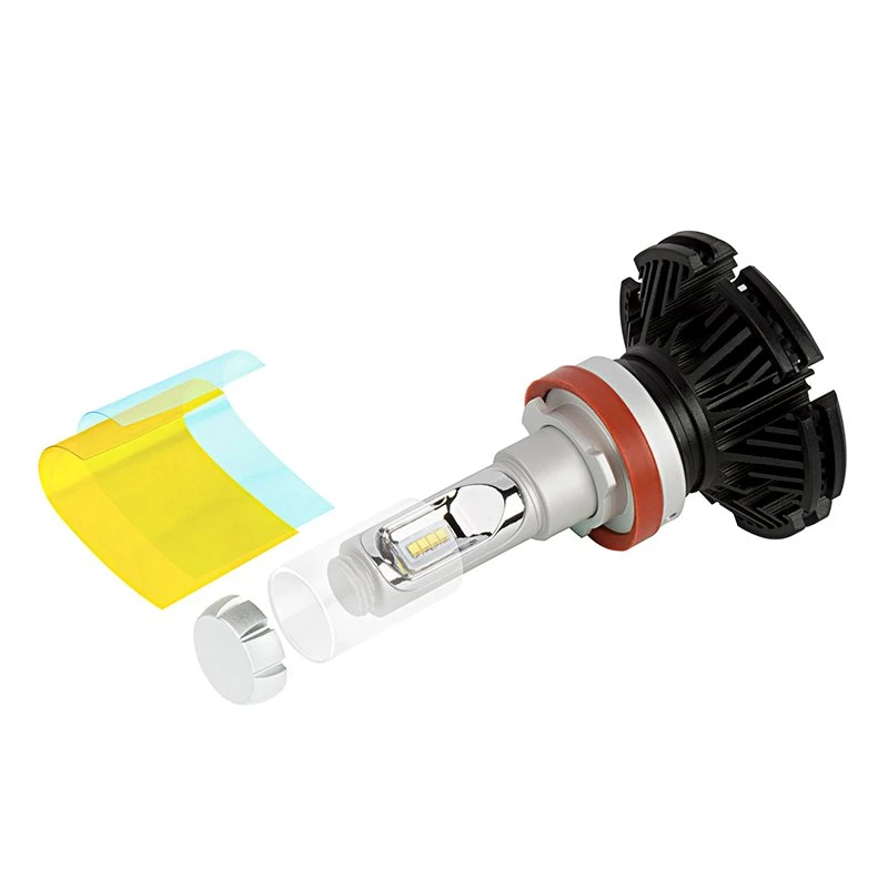 H11 / H16 LED Fanless Headlight/Fog Light Conversion Kit With Adjustable Color Temperature And Compact Heat Sinks - 5,000 Lumens/Set - Natural White - Image 2