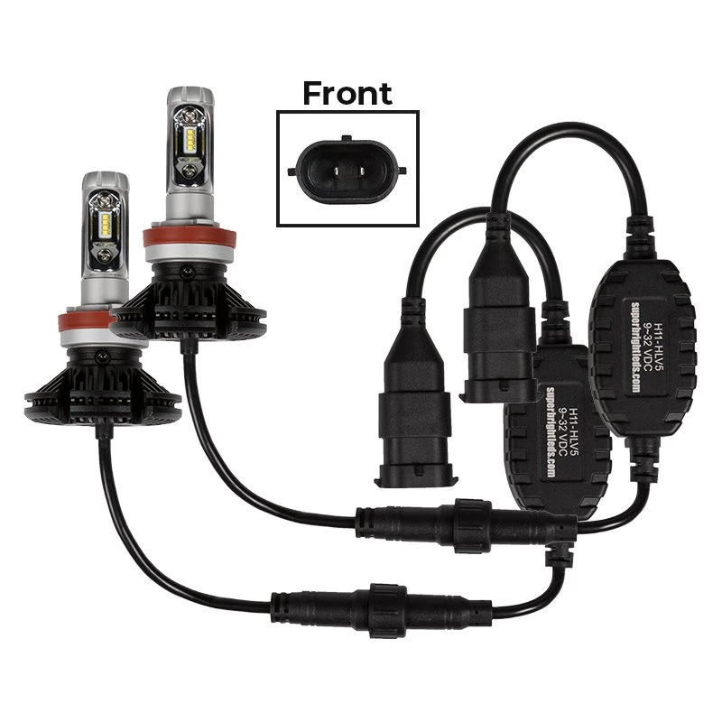 H11 / H16 LED Fanless Headlight/Fog Light Conversion Kit With Adjustable Color Temperature And Compact Heat Sinks - 5,000 Lumens/Set - Natural White - Image 3
