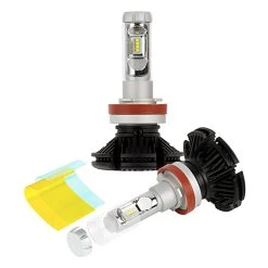 H11 / H16 LED Fanless Headlight/Fog Light Conversion Kit With Adjustable Color Temperature And Compact Heat Sinks - 5,000 Lumens/Set - Natural White