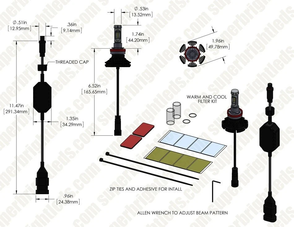 H11 / H16 LED Fanless Headlight/Fog Light Conversion Kit With Adjustable Color Temperature And Compact Heat Sinks - 5,000 Lumens/Set - Natural White - Image 14