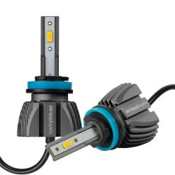 H9 / H11 Yellow LED Fog Light Bulbs With Internal Driver - 4,400 Lumens/Set