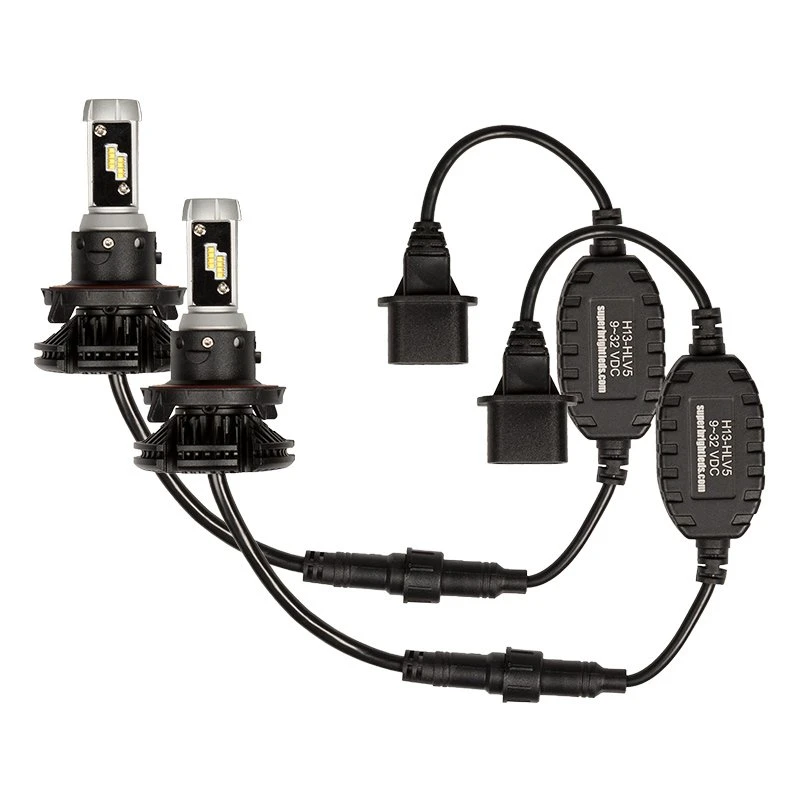 H13 LED Fanless Headlight/Fog Light Conversion Kit With Adjustable Color Temperature And Compact Heat Sinks - 5,000 Lumens/Set - Natural White - Image 3