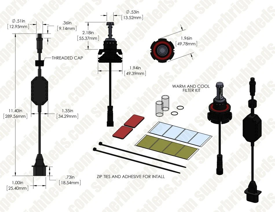 H13 LED Fanless Headlight/Fog Light Conversion Kit With Adjustable Color Temperature And Compact Heat Sinks - 5,000 Lumens/Set - Natural White - Image 14