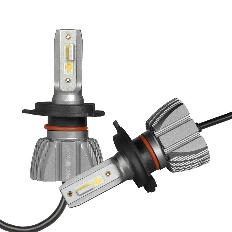 H4 LED Headlight Bulbs With Internal Driver - Fanless - 6500K - 4,400 Lumens/Set