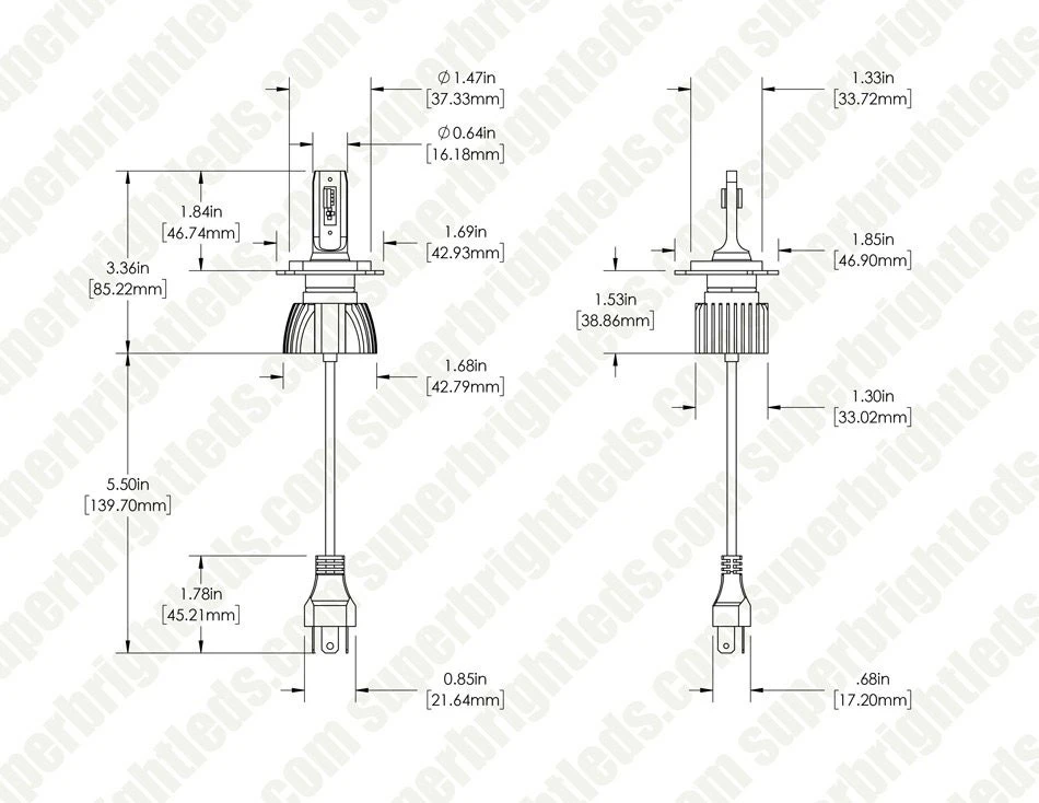 H4 LED Headlight Bulbs With Internal Driver - Fanless - 6500K - 4,400 Lumens/Set - Image 8