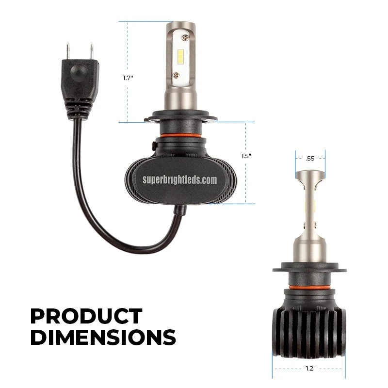 H7 LED Headlight / Foglight Conversion Kit With Internal Drivers - Fanless - 4000 Lumens/Set - Image 2