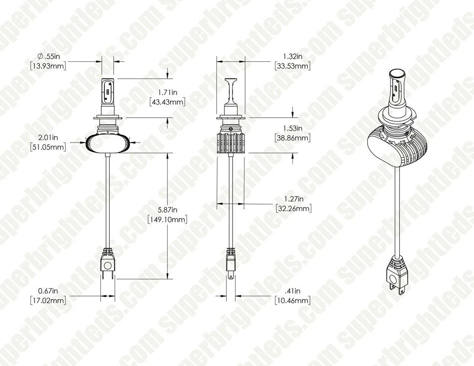 H7 LED Headlight / Foglight Conversion Kit With Internal Drivers - Fanless - 4000 Lumens/Set - Image 6