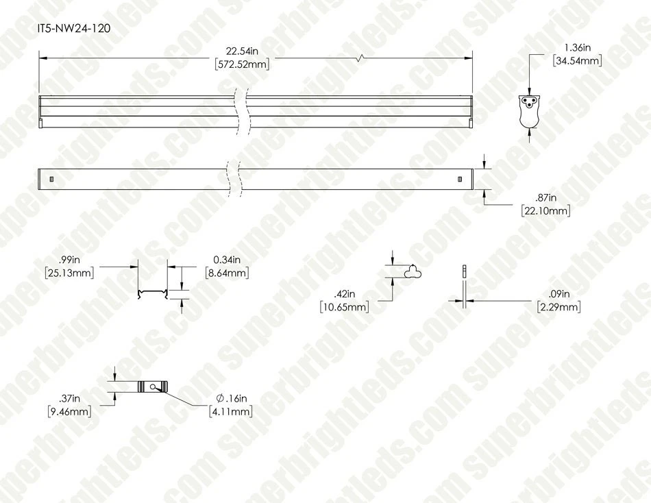 LED T5 Integrated Light Fixtures - Linkable Linear LED Task Lights - 120V - 1,035 Lumens - 24 Inch - With 3-Pin Plug Input - Image 16