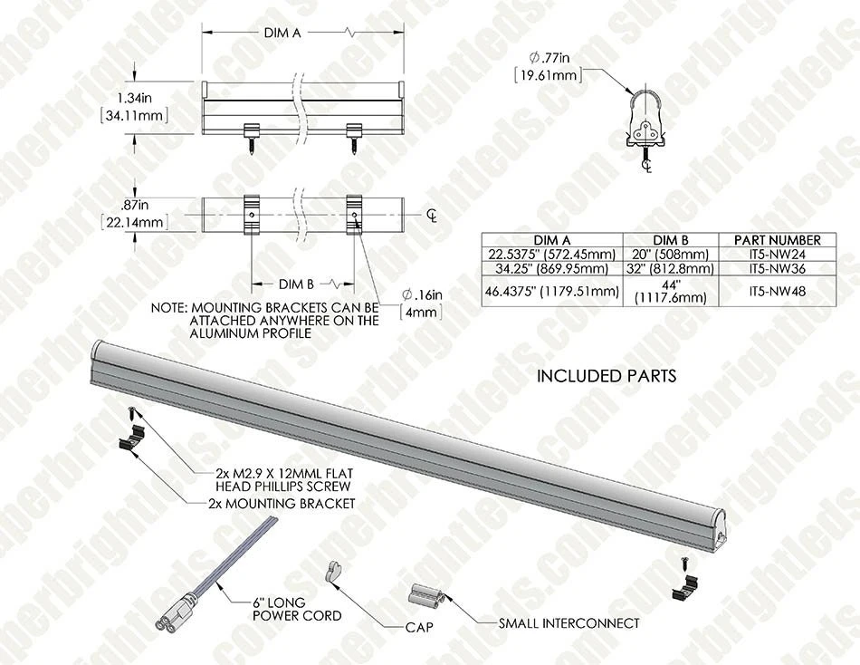 LED T5 Integrated Light Fixtures - Linkable Linear LED Task Lights - 12V - 4000K/3000K - 24 Inch - Image 12