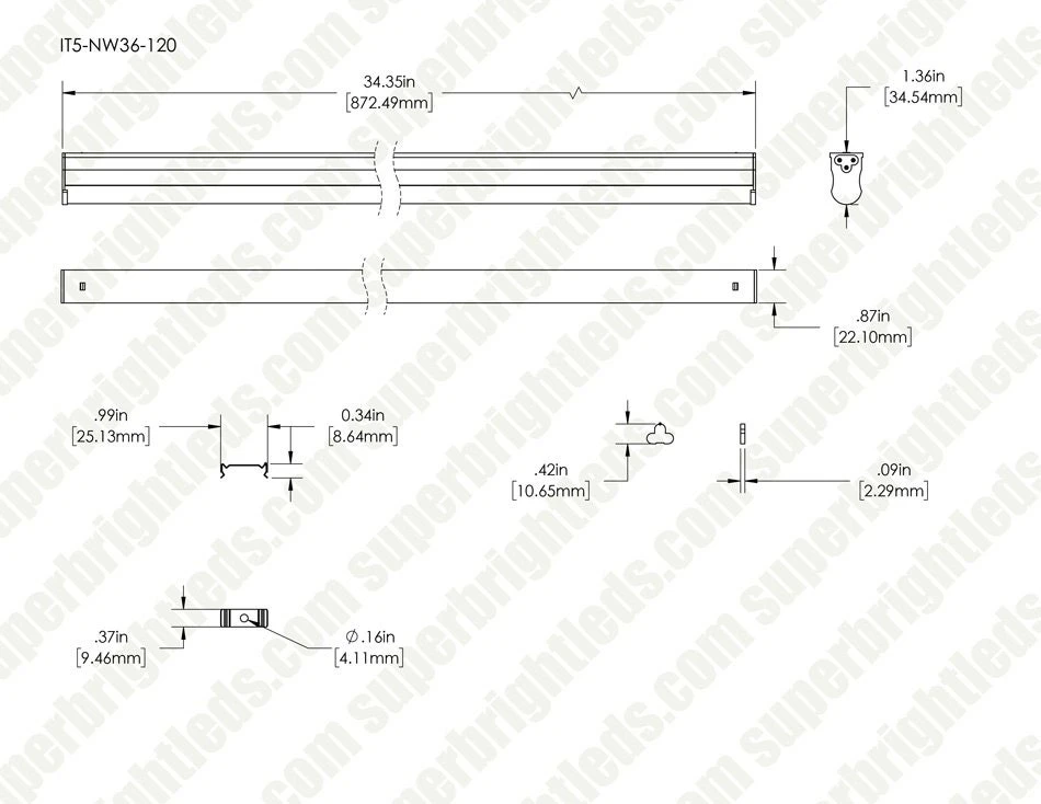 LED T5 Integrated Light Fixtures - Linkable Linear LED Task Lights - 120V - 1,035 Lumens - 24 Inch - With 3-Pin Plug Input - Image 15