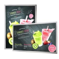 23in X 33in - Ultra Thin LED Light Box With Custom Printed Luxart® Graphic - Silver Aluminum Snap Open Frame - Dimmable