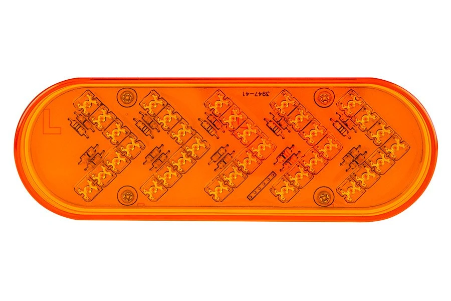 LED Trailer Turn Signal Light - Sequential Arrow - 35 LEDs - Oval - Amber - 12V / 24V - Image 4