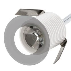 1W Round Metal Mini LED Deck/Step Lights- Deck Step Accent Lights - 40mm - 4000K Natural White - Brushed Nickel - 6-Pack